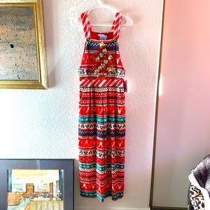 Fun and whimsical Christmas overalls